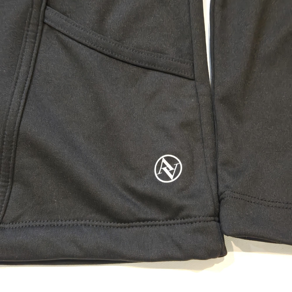 Adrienne Vittadini Sport Black Criss Cross Hooded Zip Jacket Women's Small - Picture 2 of 5